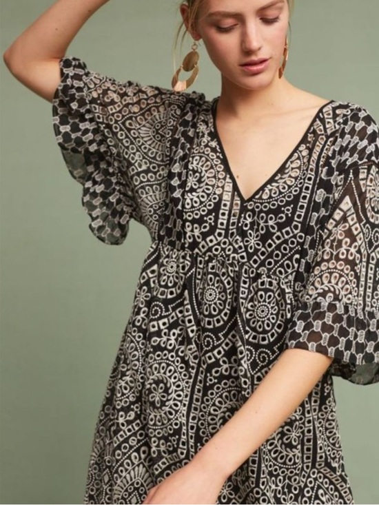 Anthropologie Dresses & Skirts - Anthropologie Akemi + Kin Eyelet Embroidered Babydoll Swing Dress Sz 10